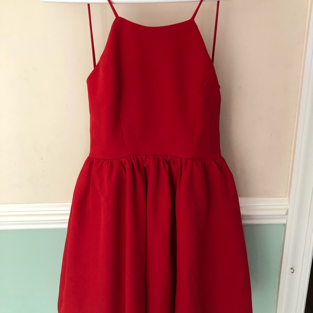 elegant lulus skater backless red dress